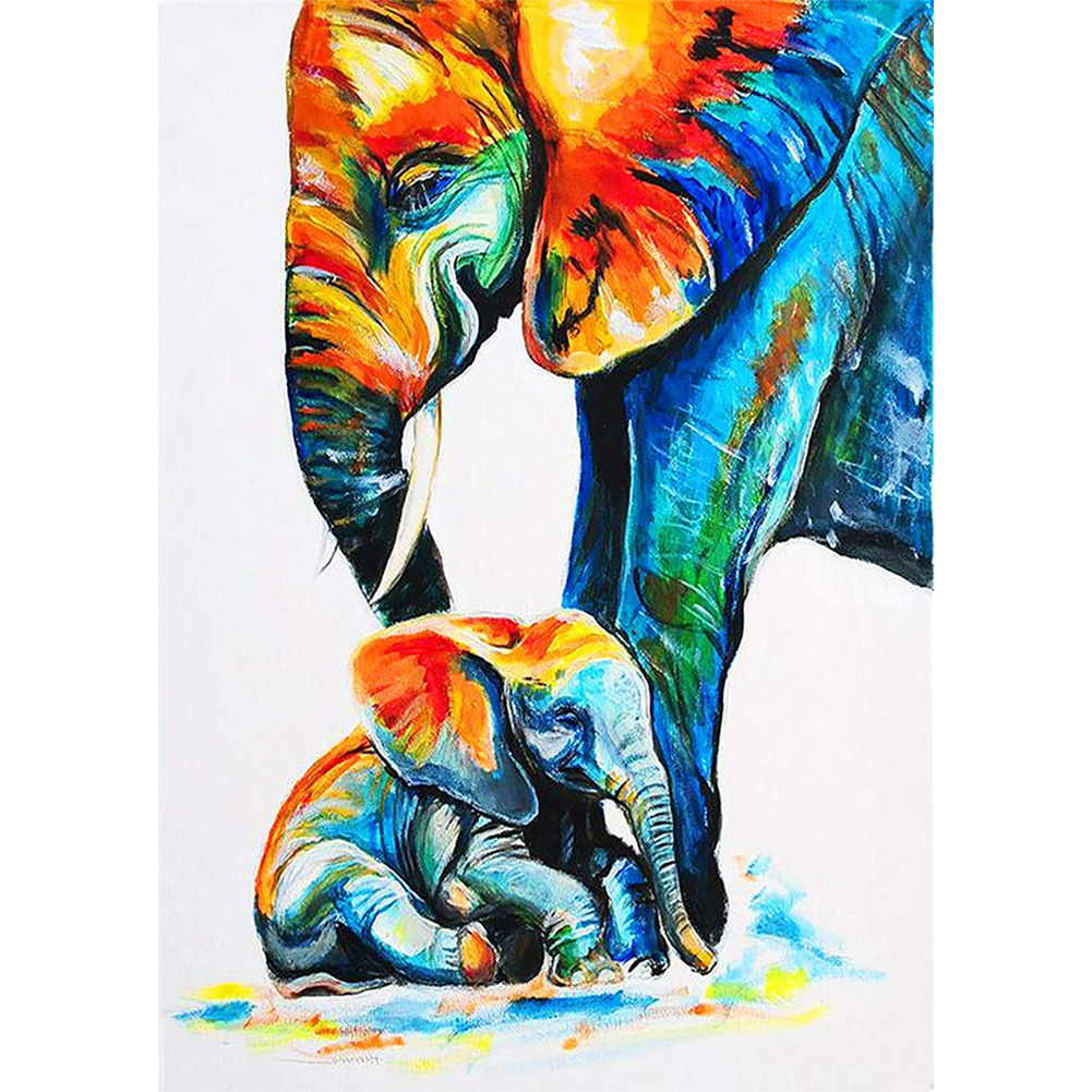 

Elephant Mor And Son-Round Drill Diamond Painting-30*40CM, 501 Original