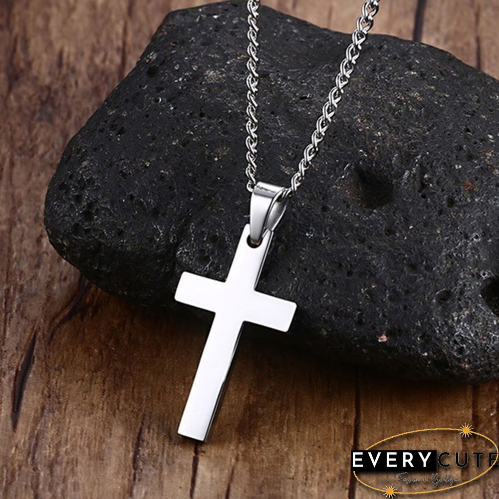 Fashion Simple Cross Pendant Necklace Cross Necklace Jewelry for Men Christmas gift