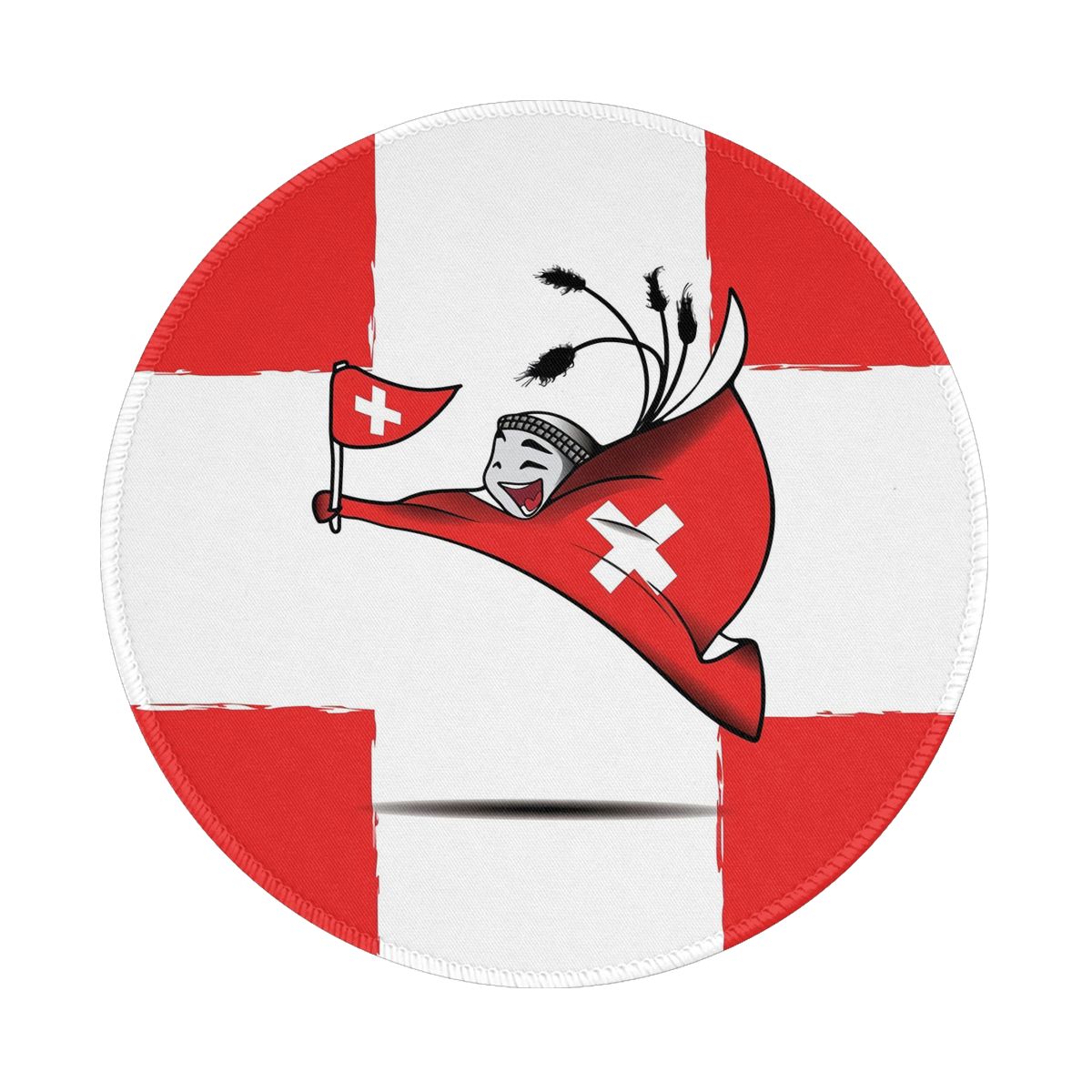 Switzerland World Cup 2022 Mascot Gaming Round Mousepad for Computer Laptop