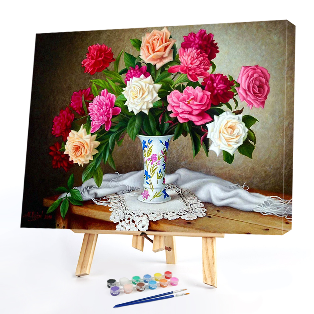 

40x50cm - Paint By Numbers Chinese Rose, 501 Original