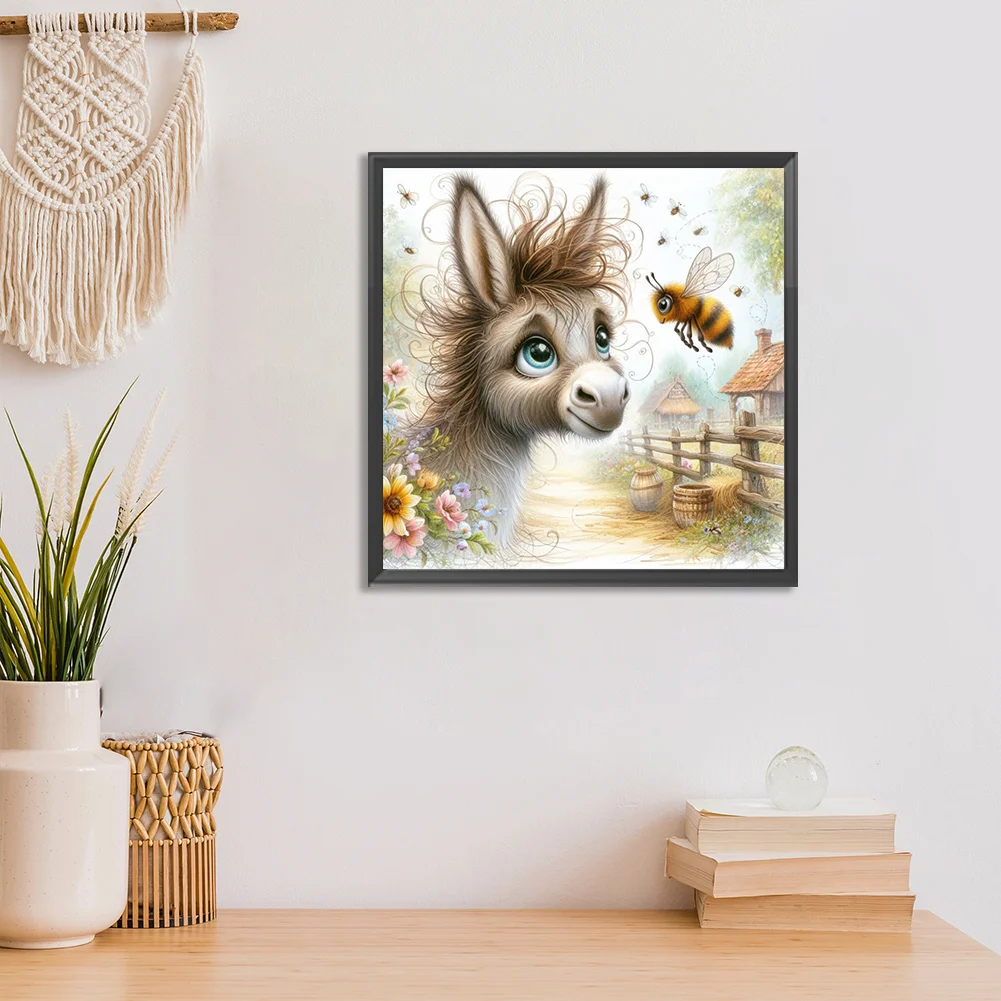 Diamond Painting - Full Round Drill - Donkey(Canvas|30*30cm)