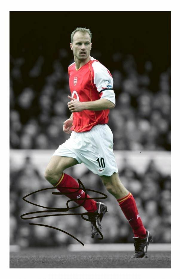 DENNIS BERGKAMP - ARSENAL AUTOGRAPH SIGNED Photo Poster painting POSTER