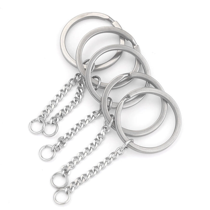 5 PCS/Package 25*35mm 30*35mm Stainless Steel Solid Color Polished Keychain Accessories