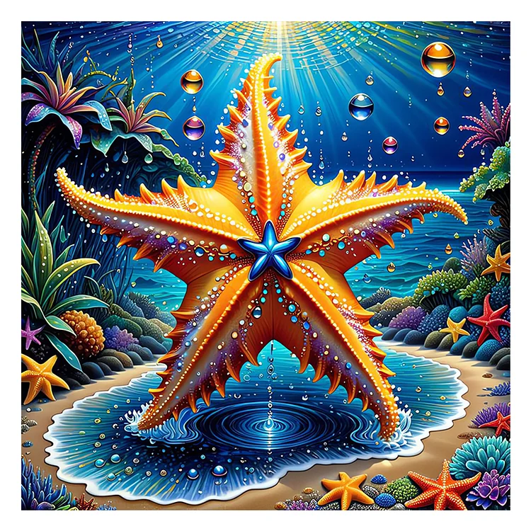 Ocean Starfish Ocean (30*30cm) Full Round Diamond Painting gbfke