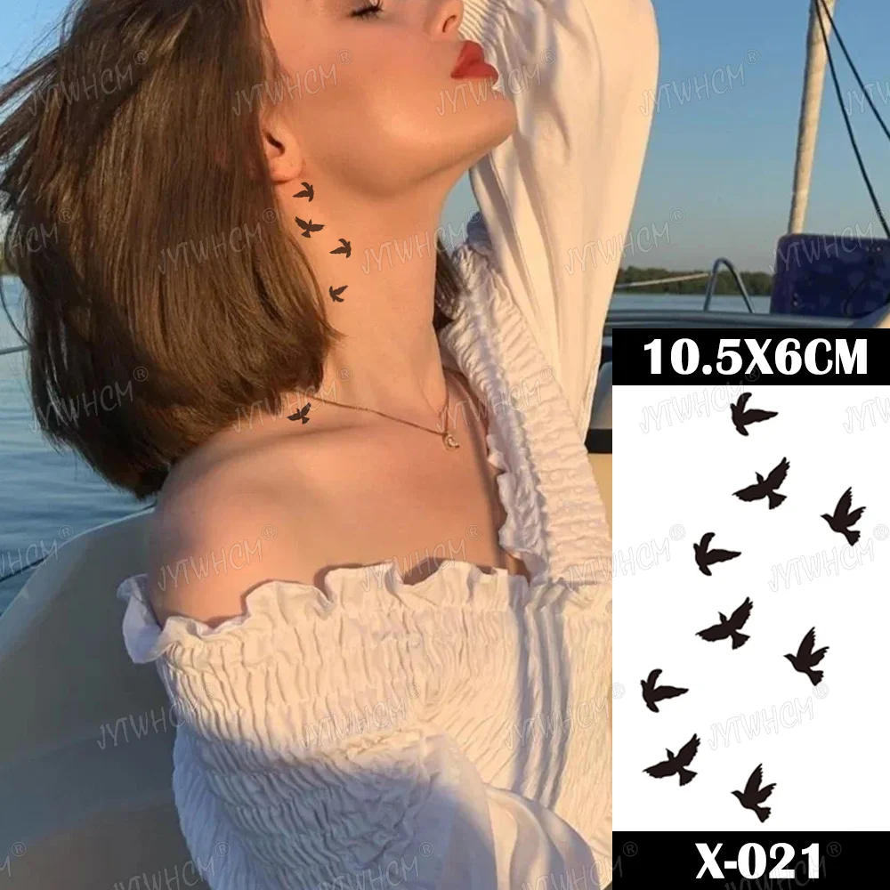 Sdrawing Butterfly Tattoo Women Sexy Waterproof Temporary Tattoo Heart Flame False Tattoo Arm Shoulder Neck Tattoo Women And Men