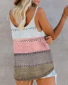 Cheetah Print Colorblock Sleeveless U Neck Tank Top