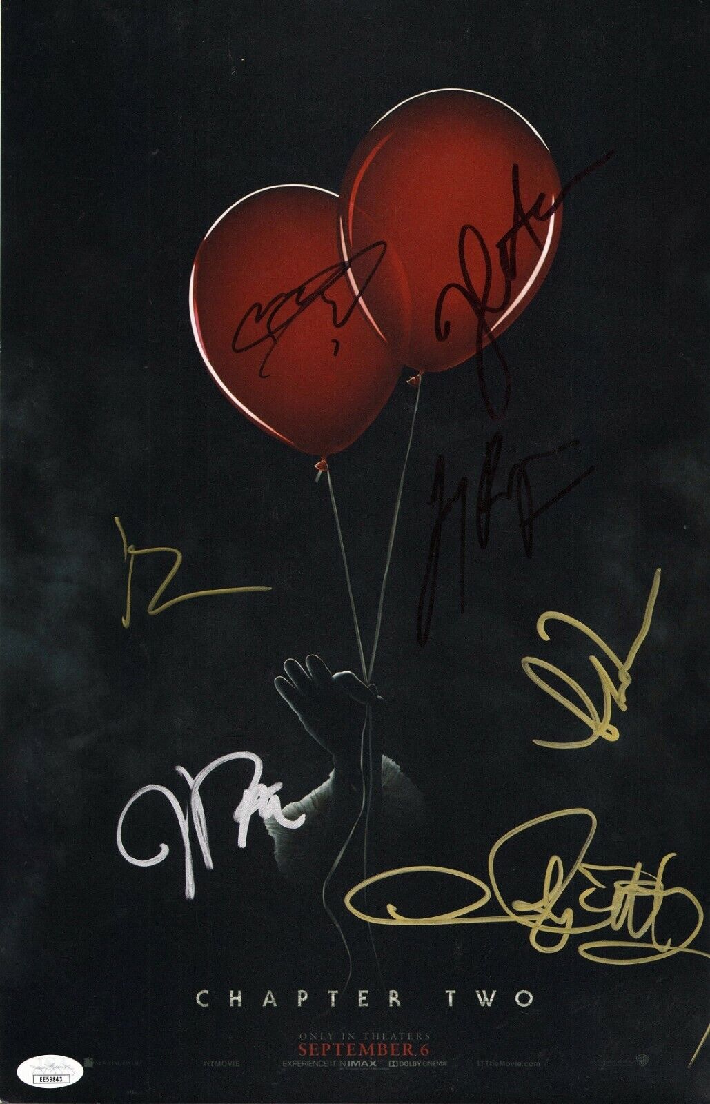 IT CHAPTER 2 Cast x7 Authentic Hand-Signed JAMES McAVOY 11x17 Photo Poster painting (JSA COA) B