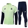 25/26 Real Madrid Light Green Version long zipper  Training Jacket Set