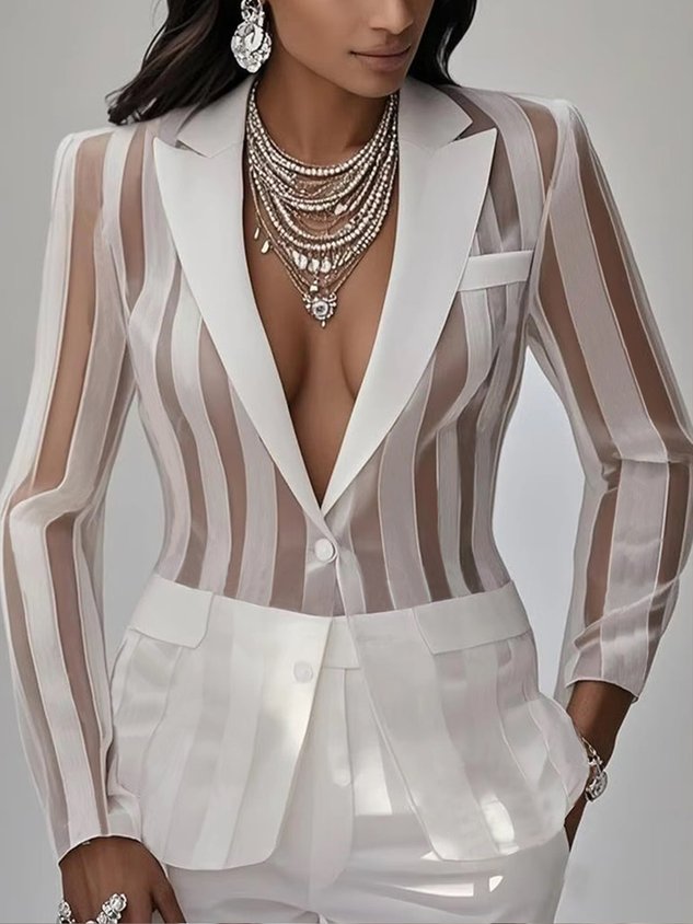 Urban Plain Lapel Collar Blazer mysite idetrend