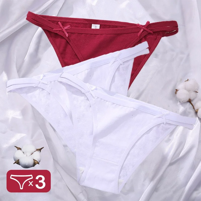 3PCS/Set Cotton Underwear Sexy Women's Lingerie Panties Female Underpants Sexy Briefs Low-Rise Intimates Pantys Cotton Panties