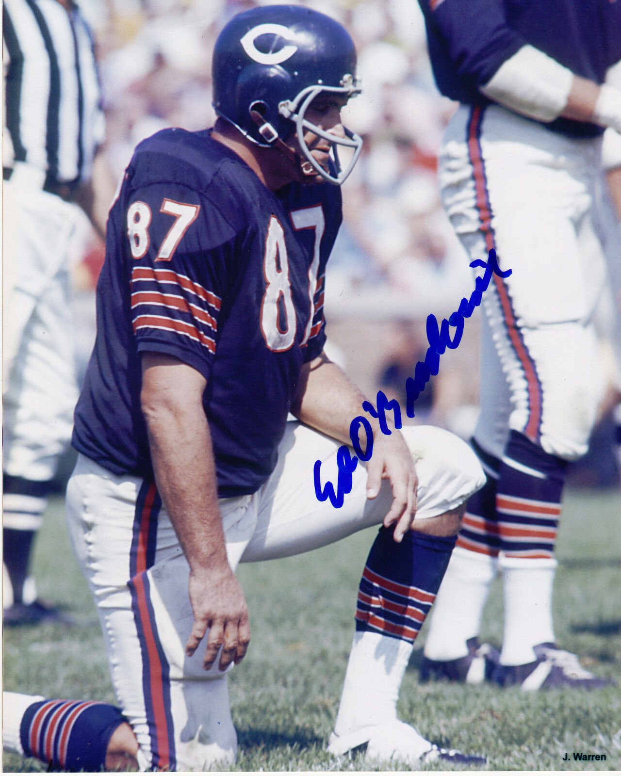 ED O'BRADOVICH CHICAGO BEARS ACTION SIGNED 8x10