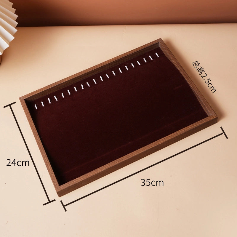 1 Piece Walnut Retro Solid Color Jewelry Display