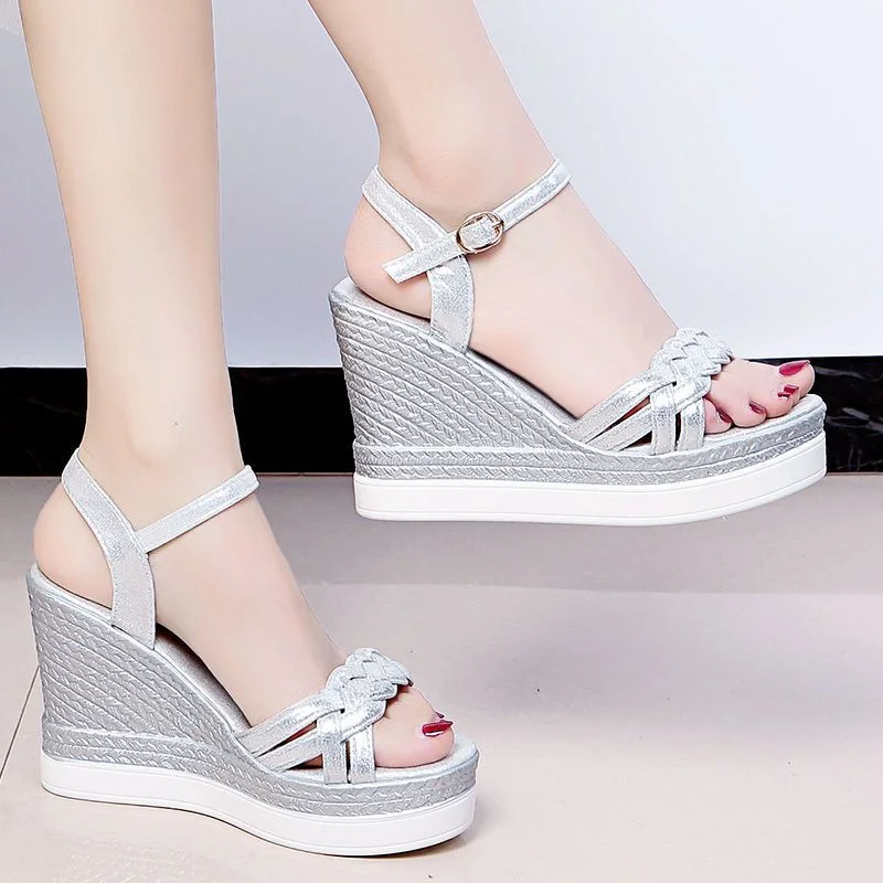 Tanguoant Tanguoant Summer 2023 Roman Sandals Fairy Style New Fashion High Heel Platform Comfortable Increased Lightweight Women's Shoes