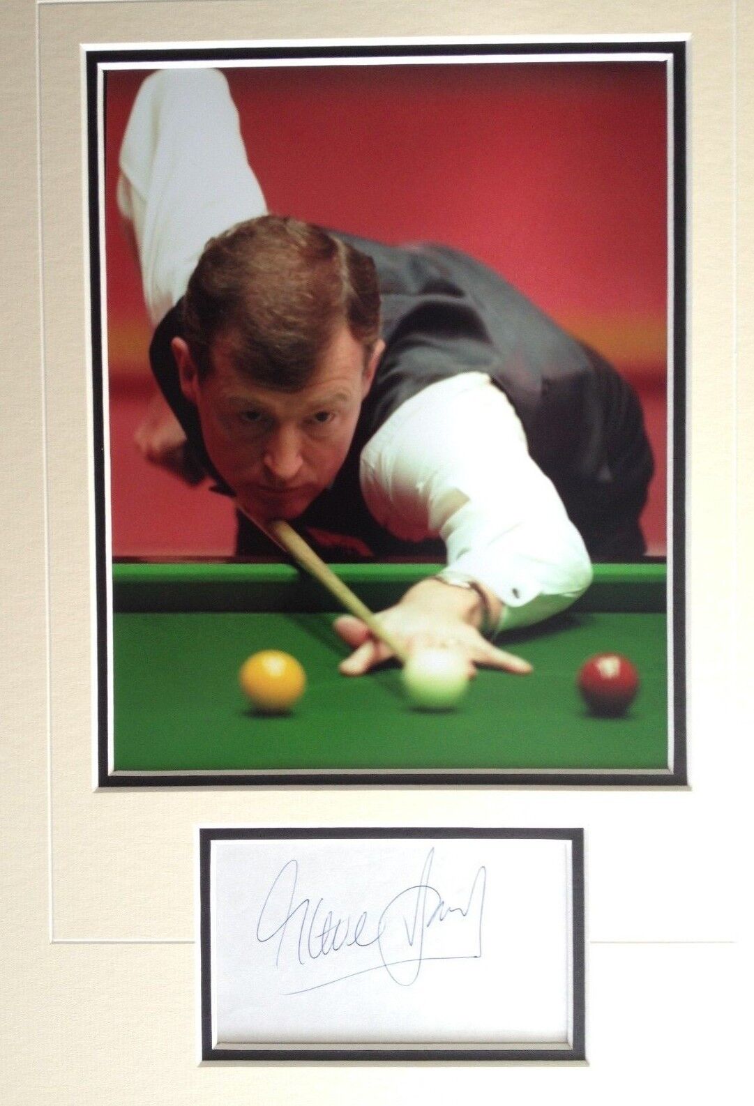 STEVE DAVIS - LEGENDARY SNOOKER PLAYER - EXCELLENT SIGNED Photo Poster painting DISPLAY