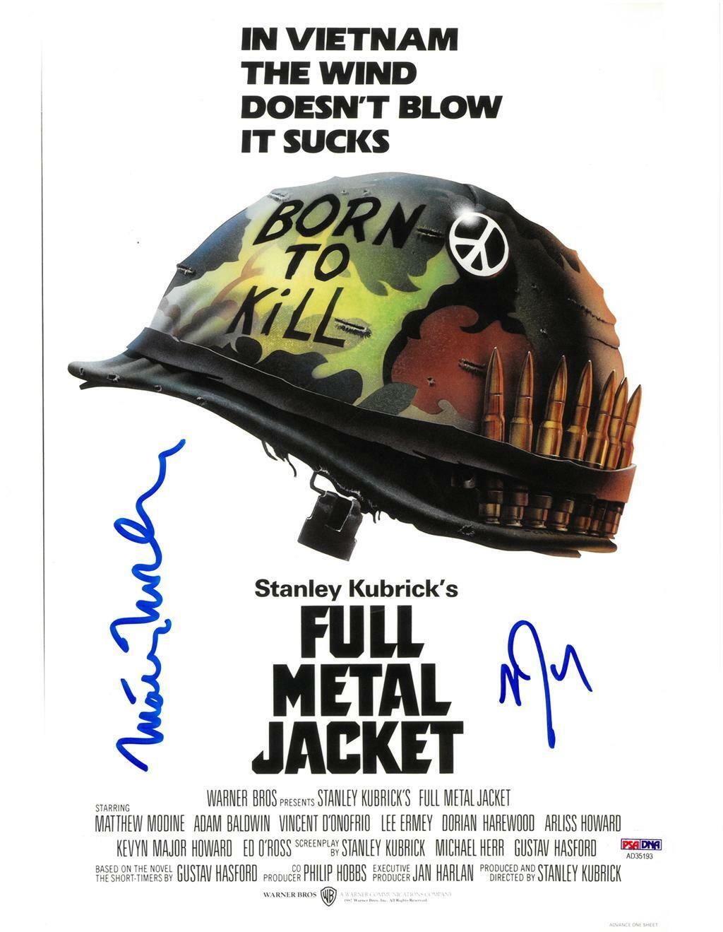 V D'Onofrio/M Modine Signed Full Metal Jacket 11x14 Photo Poster painting PSA/DNA #AD35193