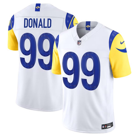 Youth Los Angeles Rams #99 Aaron Donald Nike White Vapor F.U.S.E. Sewn Down Limited Jersey