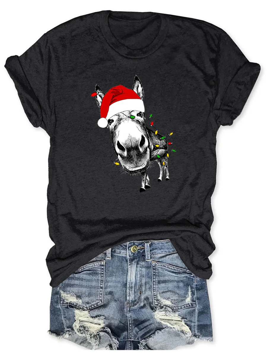 Merry Christmas Donkey light T-shirt