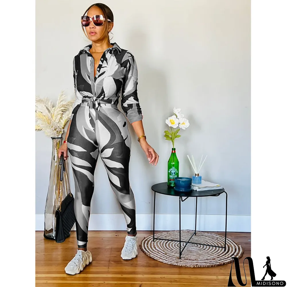 MidiSono - Fashion Ladies Printed Two-Piece Suit