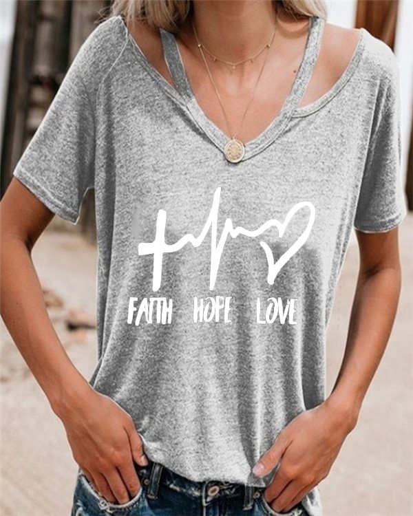 Letter Printed Women Summer Casual Tops