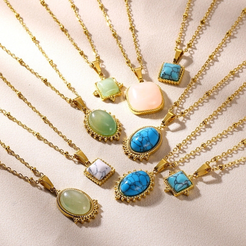 Bohemian Round 304 Stainless Steel Plating Pendant Necklace