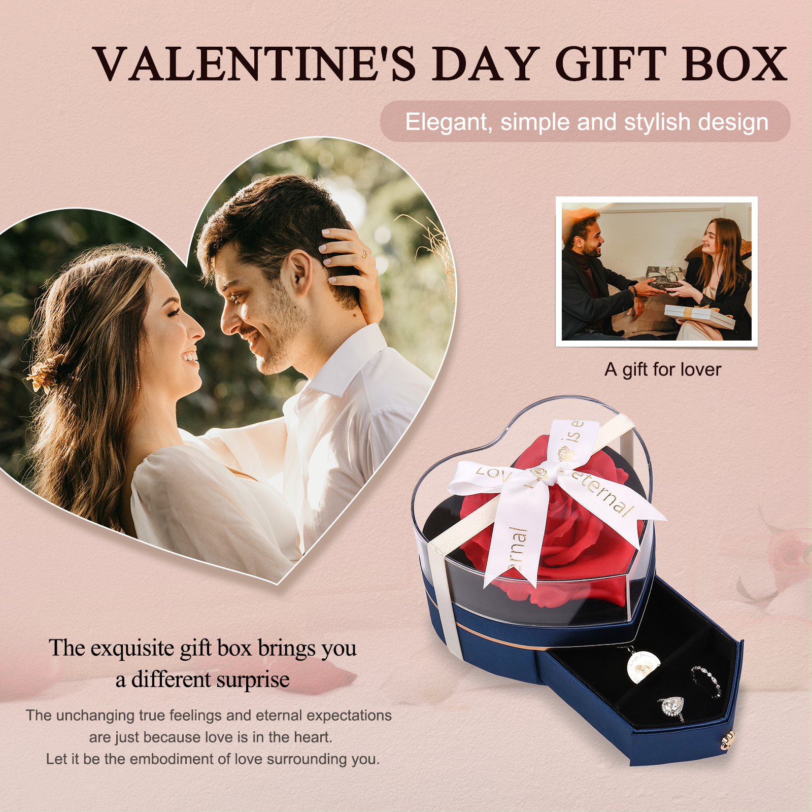 Rose Exquisite Jewelry Box Storage Box Valentine's Day Gift Packaging Box