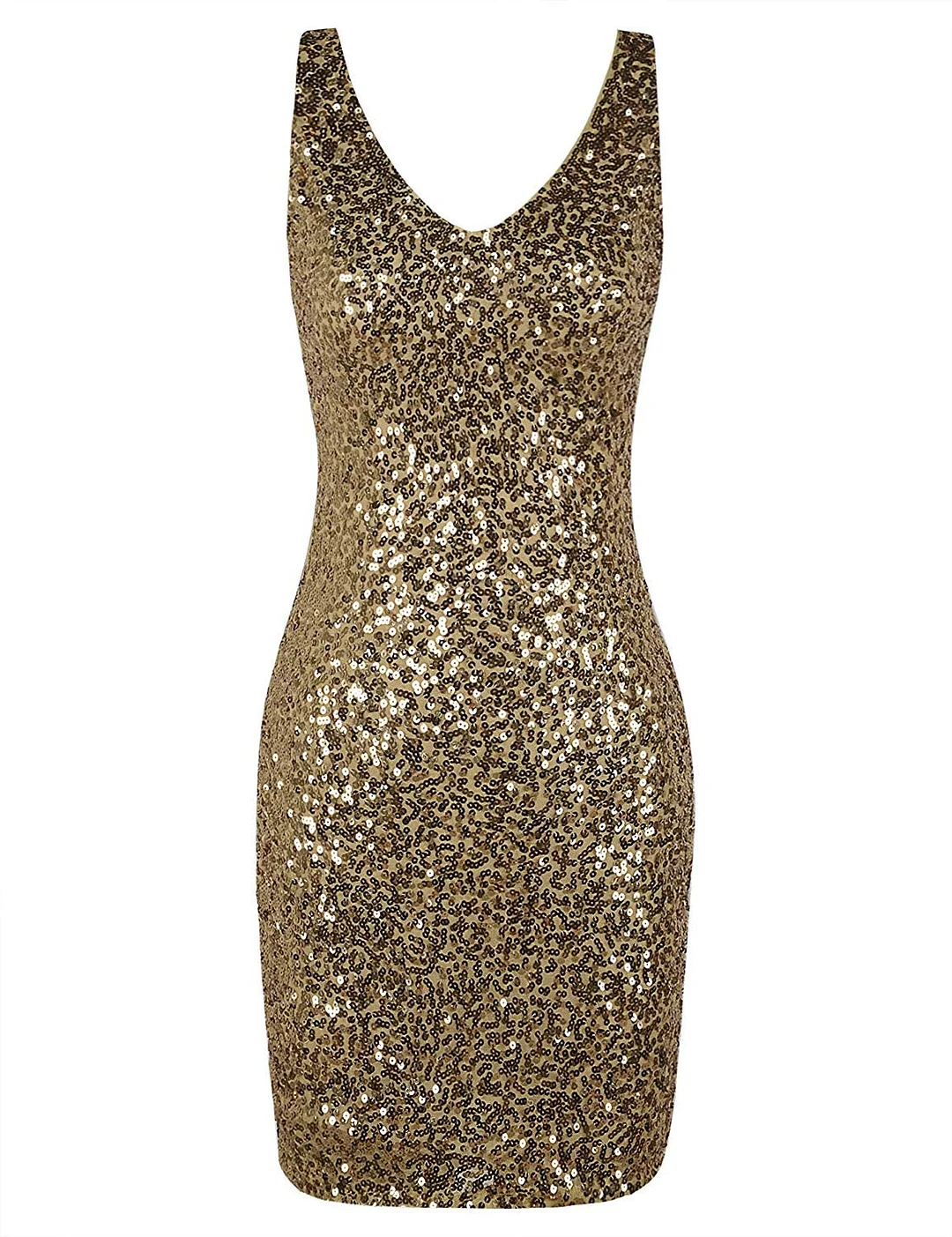 Women's Glitter dress Sequin Cocktail Dress V Neck Bodycon Glitter Party Dress