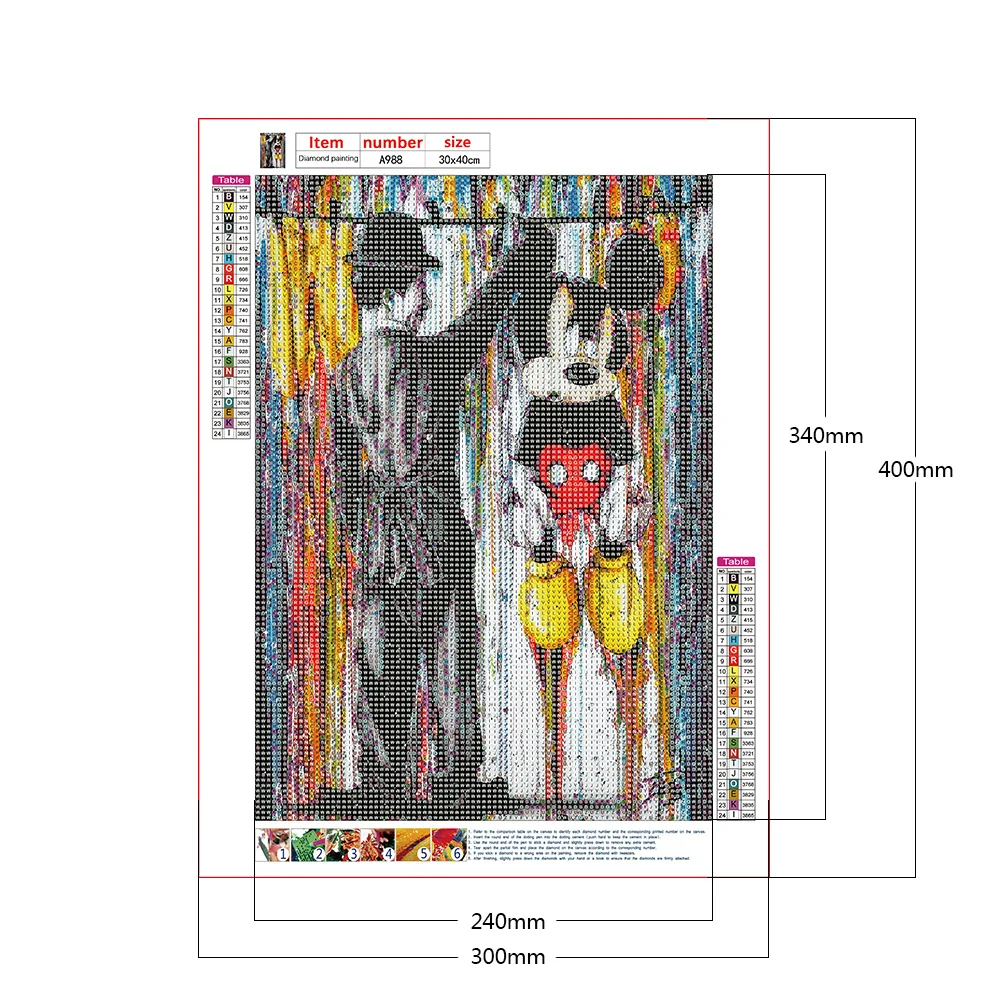 Full Round Diamond Painting 30*40cm - Chaplin And Mickey