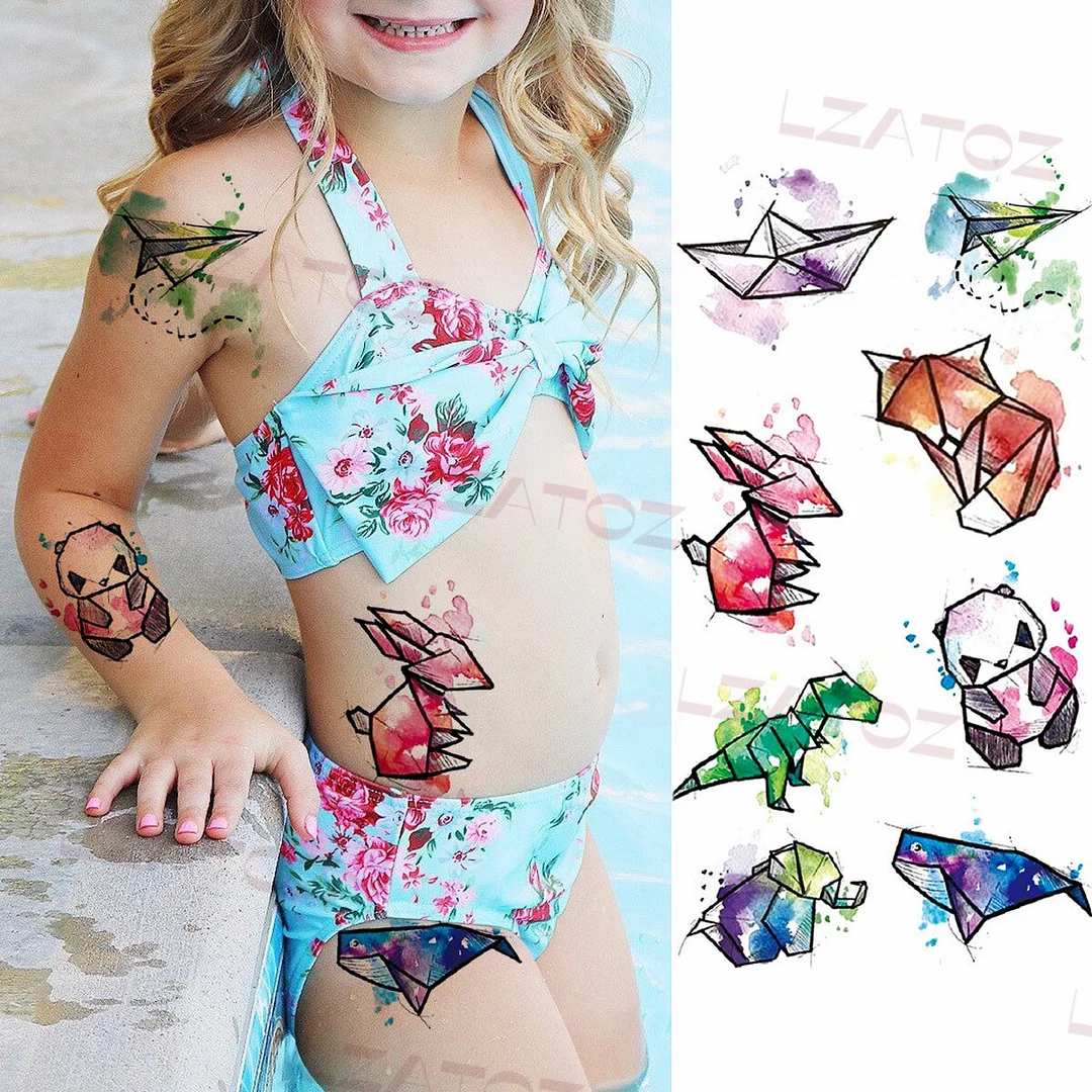 Sdrawing Big Letters Temporary Tattoos For Men Women Moon Pendant Peony Fake Tattoo Sticker Custom Armband Fashion Disposable Tatoo