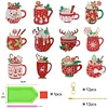 12pcs 2D Flat DIY Diamond Painting Keychain Double Sided Keyrings (Christmas)