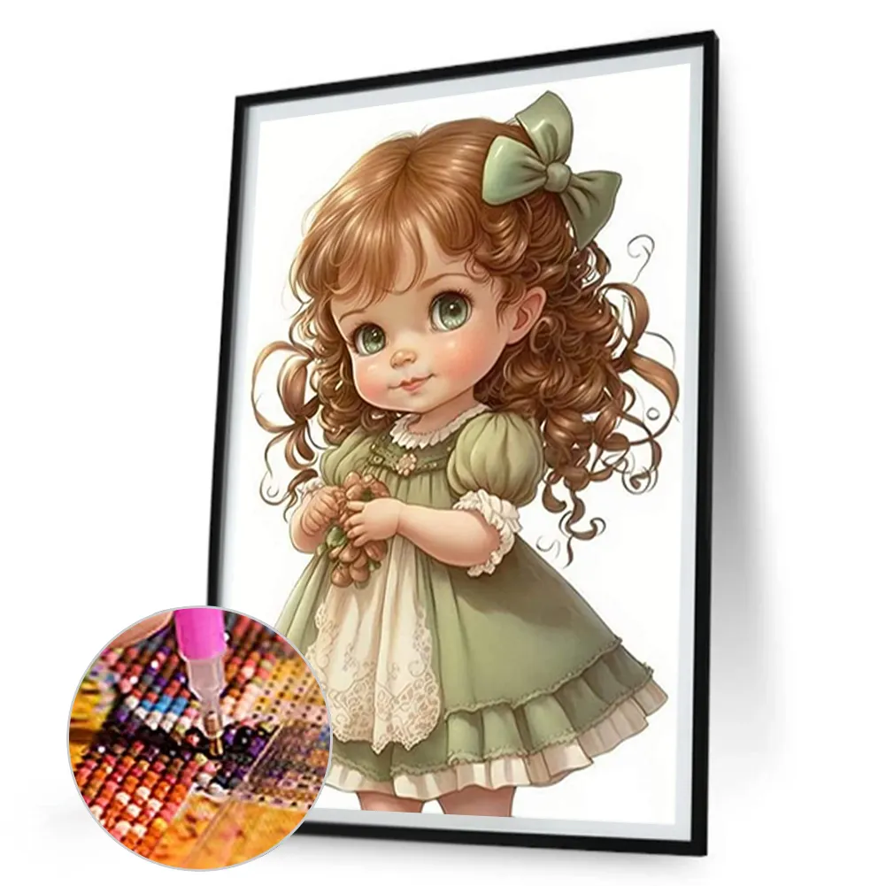 Full Round Diamond Painting 30*45cm - Little Girl