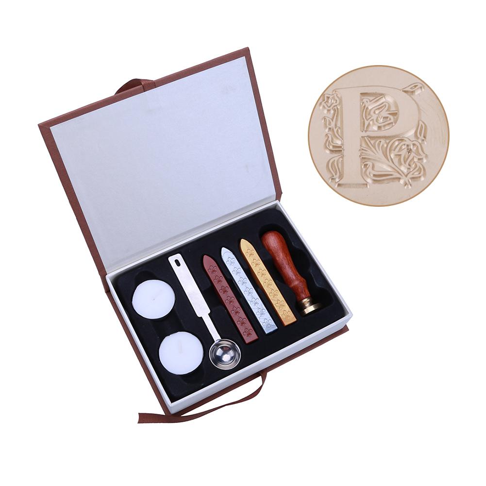 

Alphabets-P 26 English Alphabets Retro Box Kit with Sealing Wax, 501 Original
