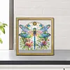 Dragonfly DIY Special Shape Double sided Print Clear Diamond Art Kit Wooden Framed Diamond Painting Kit(21.5x21.5cm)