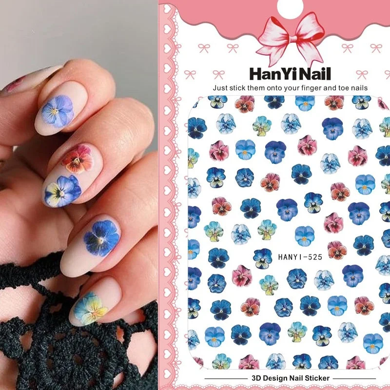 Holographic Fall Nail Foils Stickers Flower Leaf Maple Plants Self Adhesive Transfer Decals Sliders 3D Charms Nail Art Decor-Nail Inspo