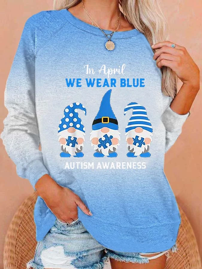 Diabetes Concern In November We Wear Blue Print Sweatshirt