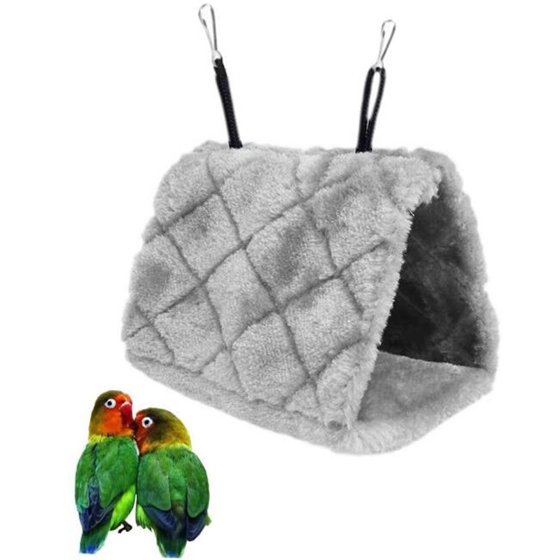 

Plush Parrot Nest Winter Warm Hammock Hanging Cave Cage, Grey, 501 Original