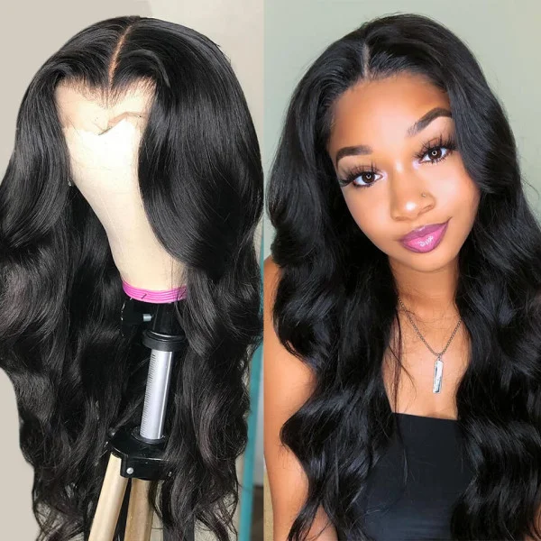 250% Density Transparent Lace Body Wave 360 Lace Frontal Wigs With Baby Hair