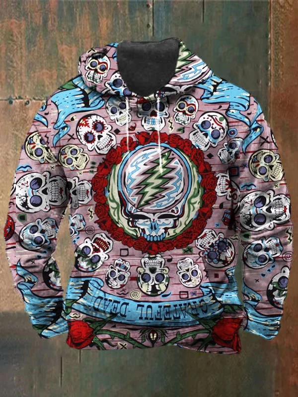 Unisex Skull Print Heavyweight Hoodies