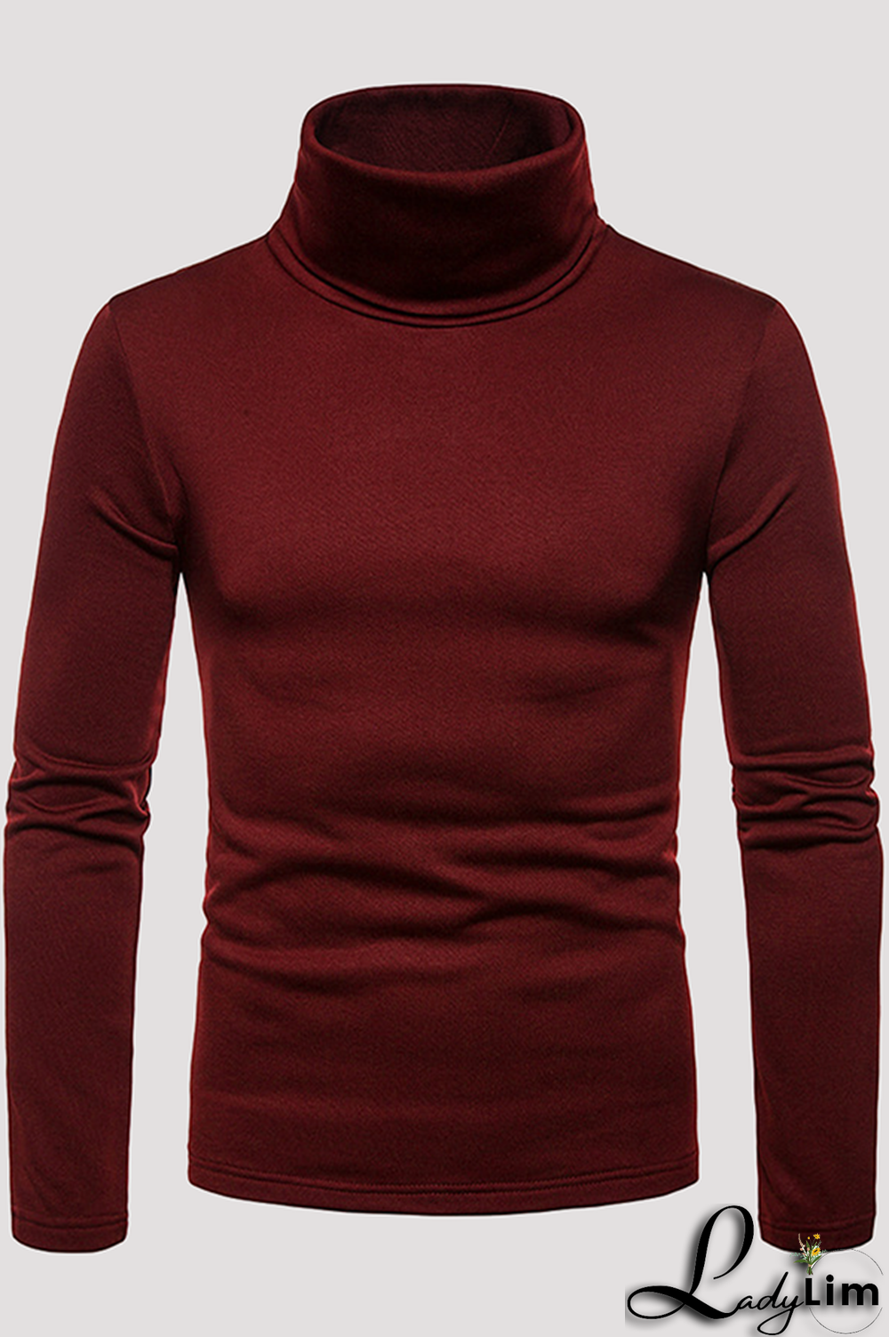 Navy Blue Fashion Casual Solid Split Joint Basic Turtleneck Tops