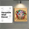 (25x25cm)DIY Pearl Painting Xmas Framed Handmade Pearl Material Art Kit Living Room Decor