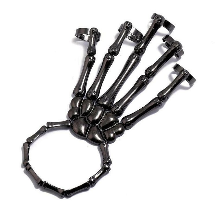 🎃Halloween limited🎃 Skull hand bone wild five-finger ring