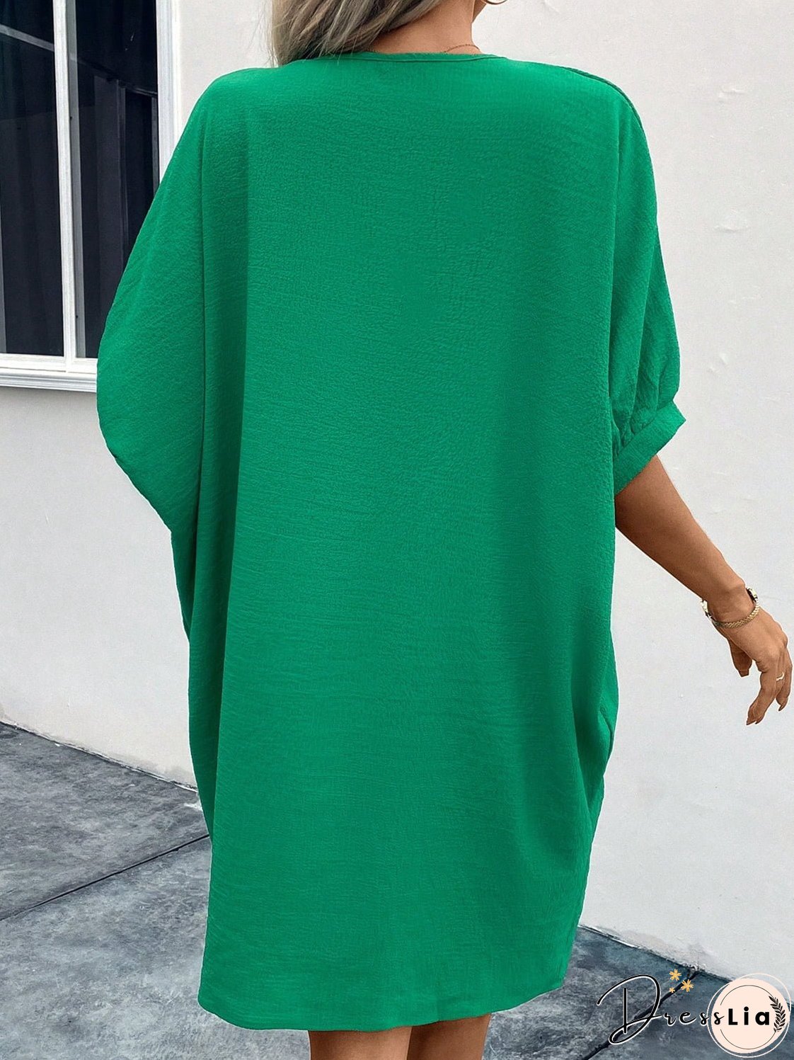 V-Neck Short Sleeve Mini Dress