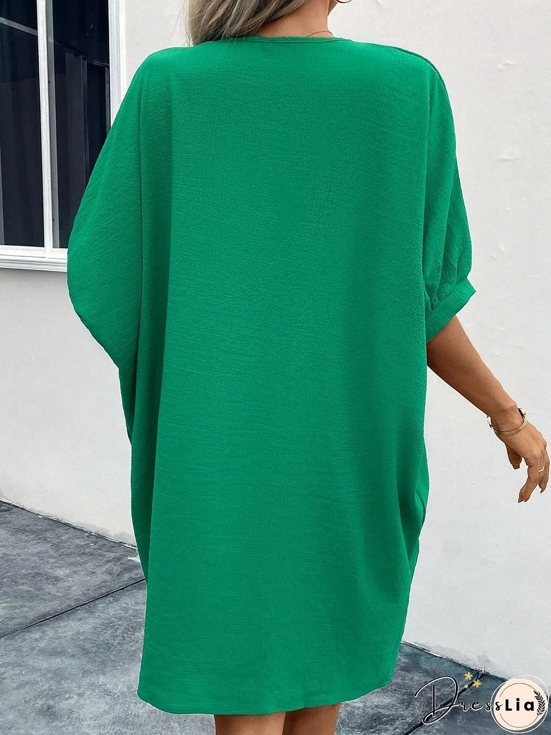 V-Neck Short Sleeve Mini Dress