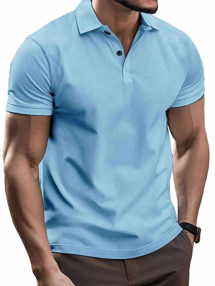 Men's business basic lapel polo shirt