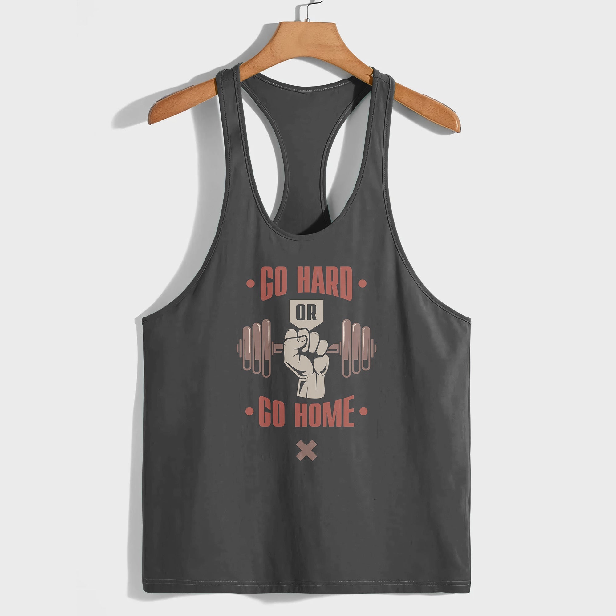 GO HARD OR GO HOME PRINT ON RACERBACK TANK