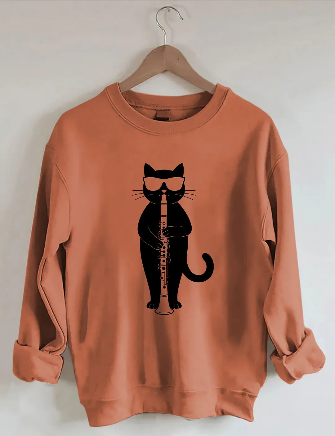 Funny Cat Clarinet Player Sweatshirt