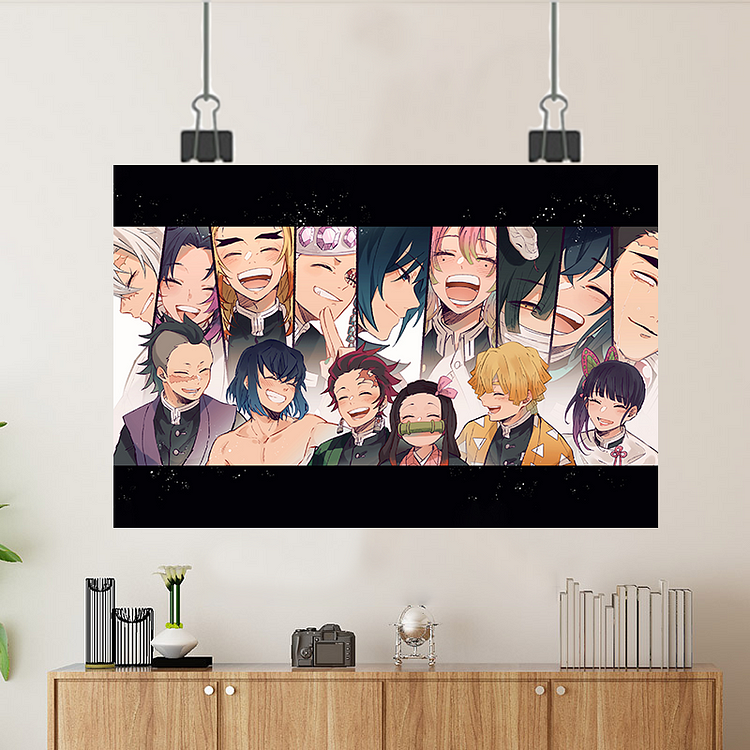 Demon Slayer-Everyone Is Happy./Custom Poster/Canvas/Scroll Painting/Magnetic Painting