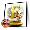Diamond Painting -DIY Round Drill Xmas Ball Letter A（50x50cm）