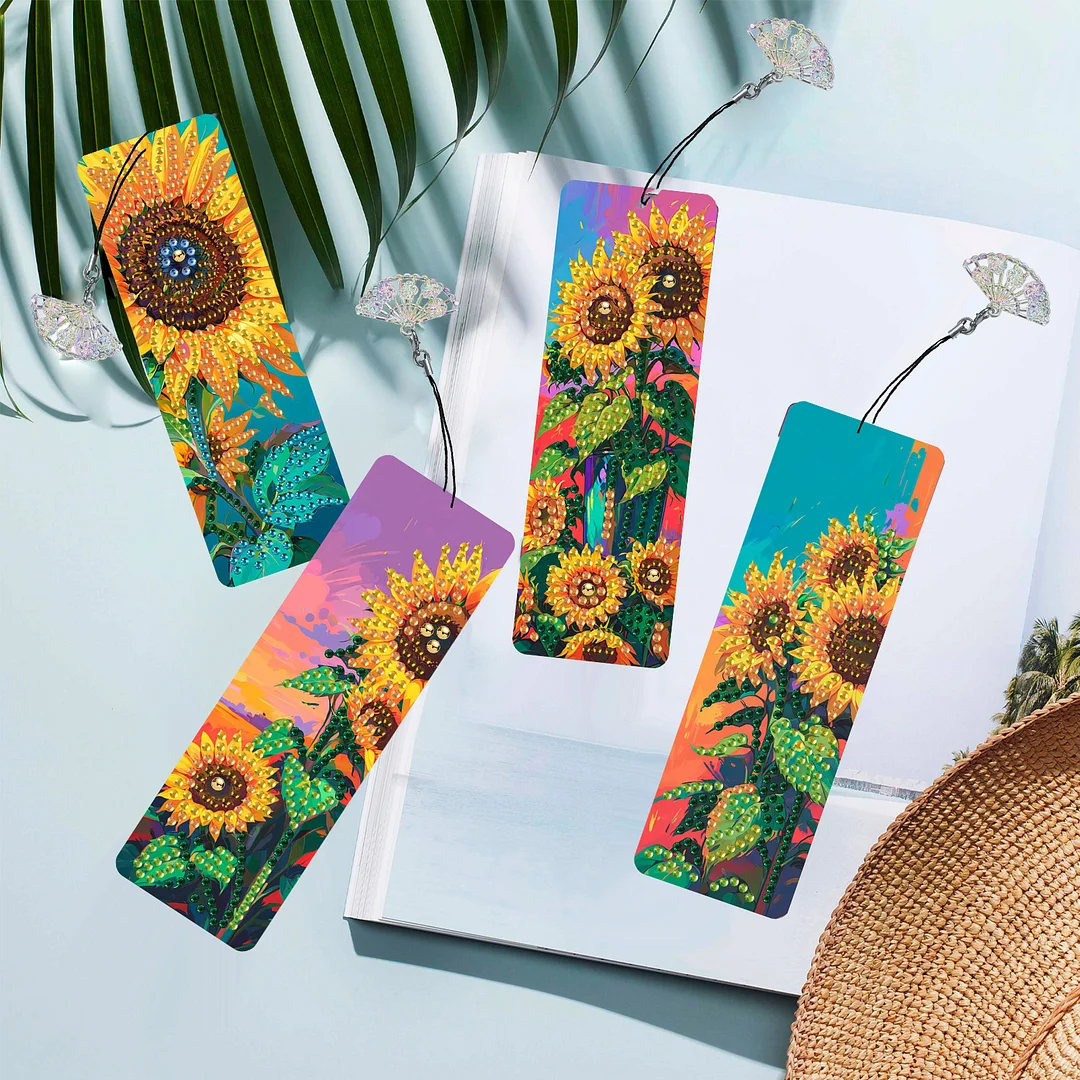 12Pcs Flowers and Birds DIY Diamond Painting Bookmarks for Reading Enthusiasts