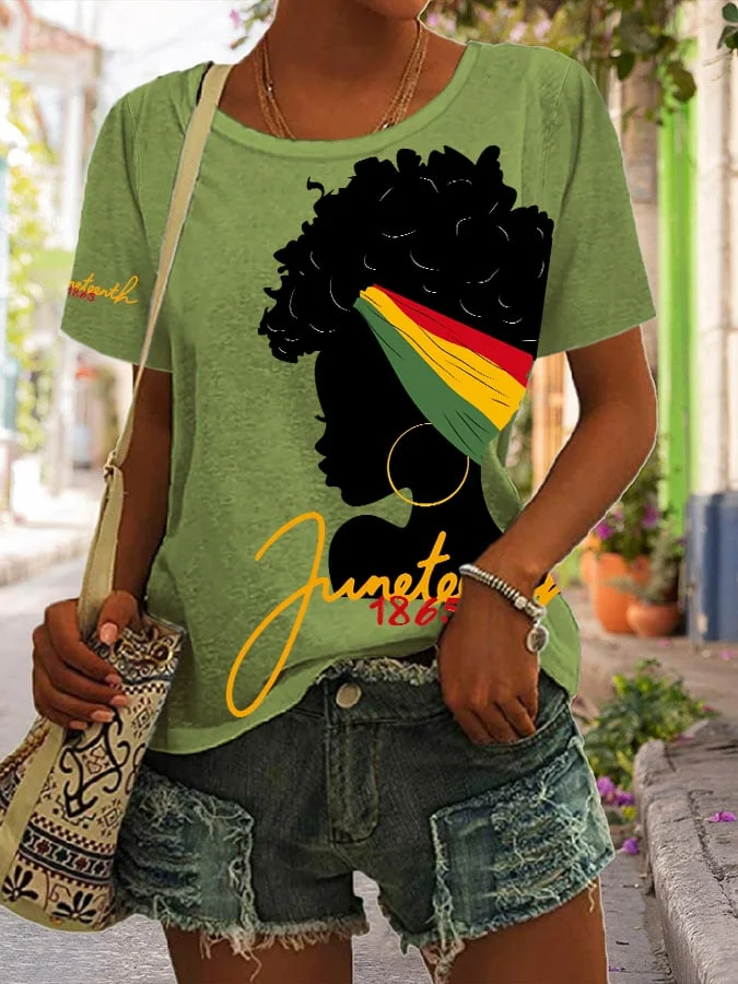 Women's Juneteenth 1865 Print Short Sleeve T-Shirt 