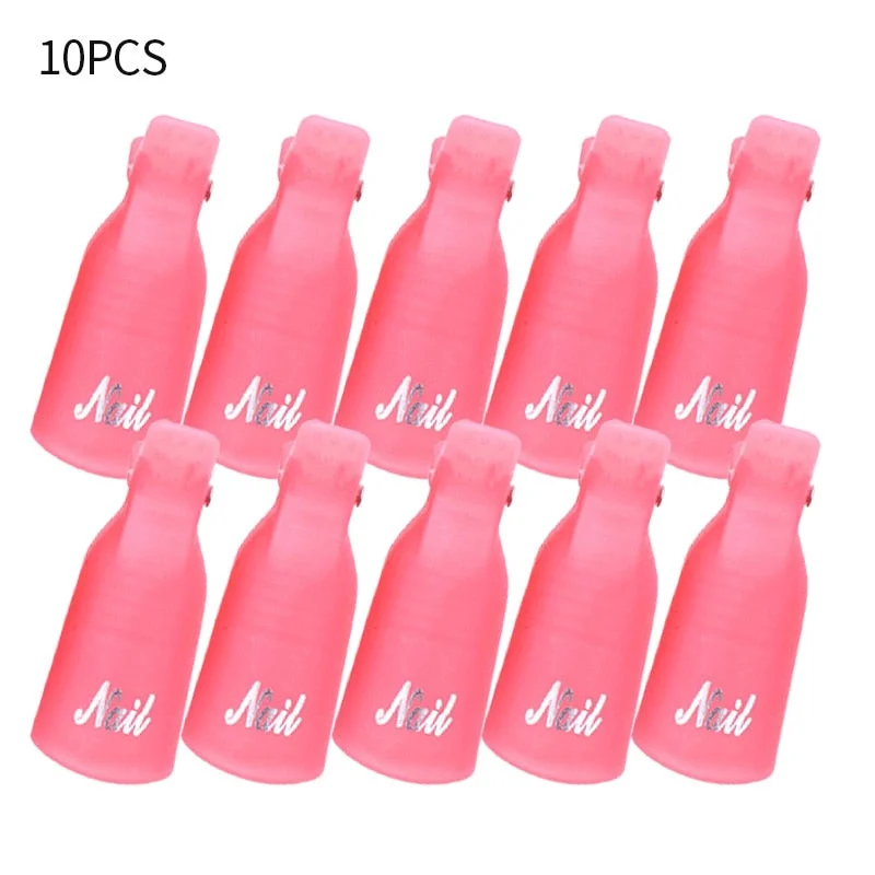 Nail UV Gel Polish Remover Tools Set Soak Off UV Gel 10pcs Cap Clip 1000pcs Nail Wraps Fingers Cotton Nail Art Clean Kits-Nail Inspo